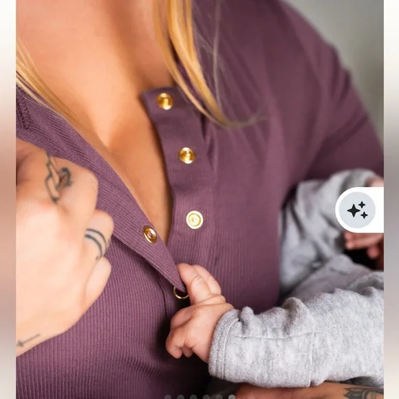 Kindred Bravely Riley Ribbed Bamboo Maternity & Nursing Nightgown Size Large - Picture 11 of 12